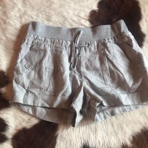 Gray Linen Shorts